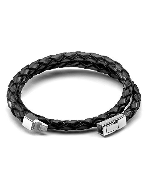 Tateossian Men's Leather Double Wrap Scoubidou Bracelet