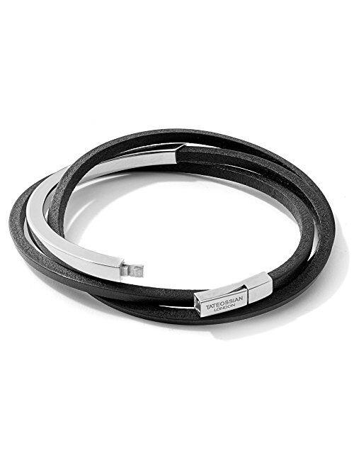 Tateossian Mezzo Silver Bracelet, Black