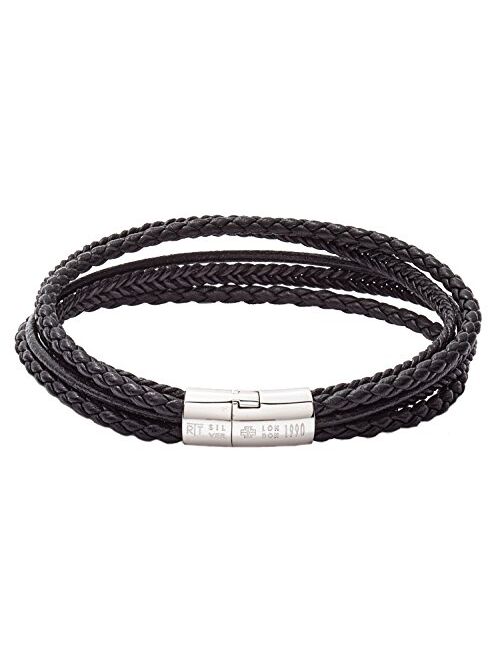 Tateossian Cobra Italian Leather Multi Strand Bracelet