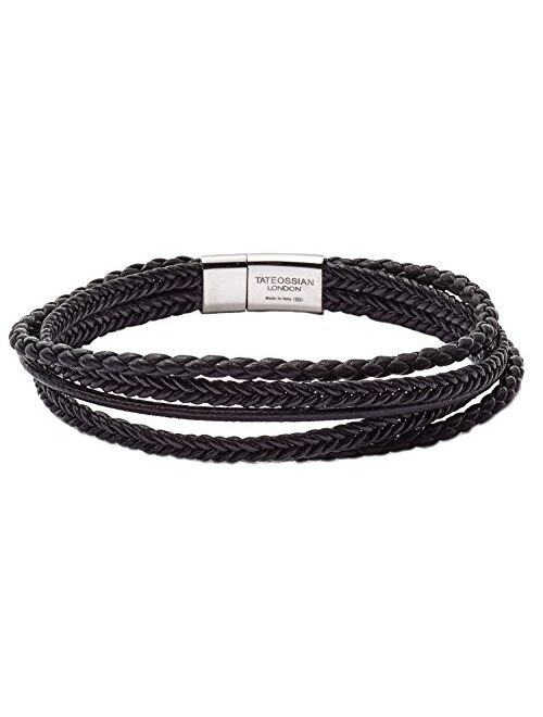 Tateossian Cobra Italian Leather Multi Strand Bracelet