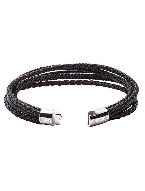 Tateossian Cobra Italian Leather Multi Strand Bracelet