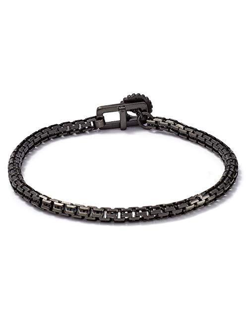 Tateossian Men's Gear Venetian Chain Oxidized Silver Bracelet