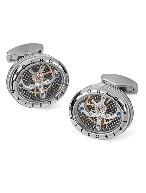 Tateossian Mechanical Panorama Tourbillon Watch Movement Cufflinks