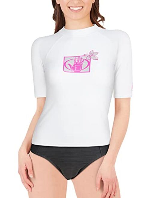 Body Glove Women's Rash Guard - UPF 50+ Quick Dry Fitted Short Sleeve Swim Shirt (S-XXL)