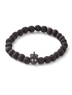 Mens Black King Skull Bracelet