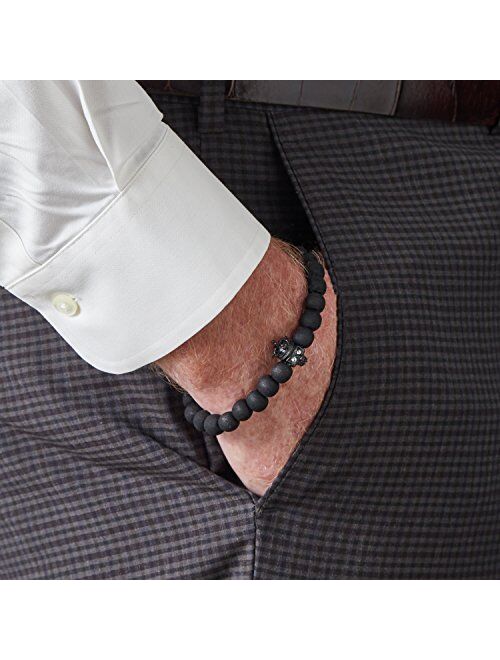 Tateossian Mens Black King Skull Bracelet