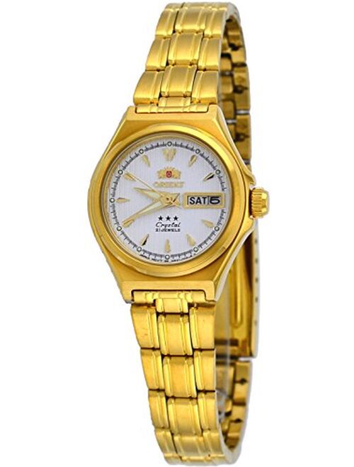 Orient FNQ1S002W Women's 3 Star Gold Tone Stainless Steel White Dial Automatic Watch