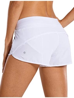 Women's Quick Dry Workout Running Shorts Mesh Liner - 2.5'' Drawstring Sport Gym Athletic Shorts Zip Pocket