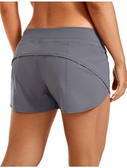 Women's Quick Dry Workout Running Shorts Mesh Liner - 2.5'' Drawstring Sport Gym Athletic Shorts Zip Pocket