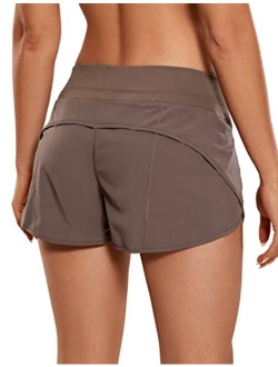 Women's Quick Dry Workout Running Shorts Mesh Liner - 2.5'' Drawstring Sport Gym Athletic Shorts Zip Pocket