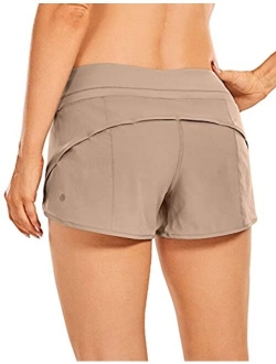 Women's Quick Dry Workout Running Shorts Mesh Liner - 2.5'' Drawstring Sport Gym Athletic Shorts Zip Pocket