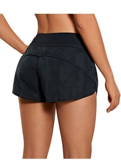 Women's Quick Dry Workout Running Shorts Mesh Liner - 2.5'' Drawstring Sport Gym Athletic Shorts Zip Pocket