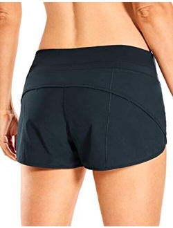 Women's Quick Dry Workout Running Shorts Mesh Liner - 2.5'' Drawstring Sport Gym Athletic Shorts Zip Pocket