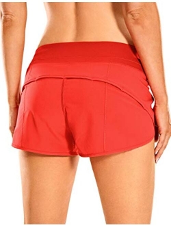 Women's Quick Dry Workout Running Shorts Mesh Liner - 2.5'' Drawstring Sport Gym Athletic Shorts Zip Pocket