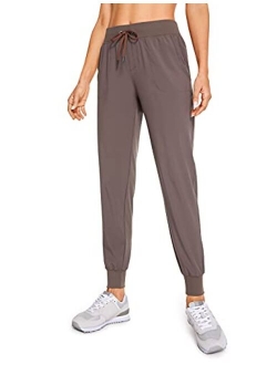 Women's Lightweight Workout Joggers 27.5" - Travel Casual Outdoor Running Athletic Track Hiking Pants with Pockets