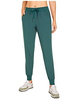 Women's Lightweight Workout Joggers 27.5" - Travel Casual Outdoor Running Athletic Track Hiking Pants with Pockets