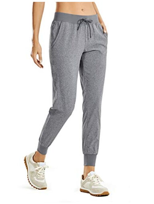 CRZ YOGA Women's Lightweight Workout Joggers 27.5" - Travel Casual Outdoor Running Athletic Track Hiking Pants with Pockets