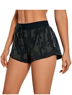 Women's Mid-Waist Workout Running Shorts Mesh Liner - 2.5" Quick Dry Drawstring Sport Gym Athletic Shorts Pocket