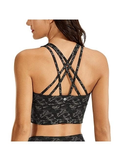 Women's Medium Impact Wirefree Padded Strappy Longline Sports Bras