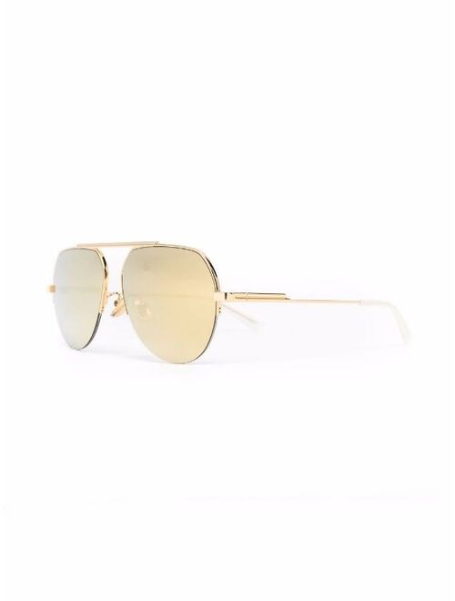 BOTTEGA VENETA EYEWEAR half-rim pilot-frame sunglasses