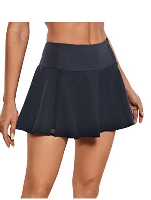 CRZ YOGA Women's High Waisted Pleated Tennis Skirts Lightweight Athletic Workout Running Sports Golf Skorts with Pockets