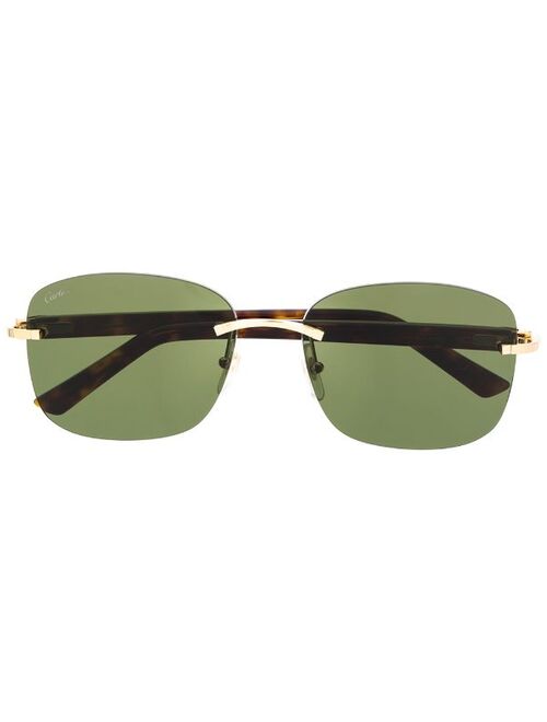 Cartier Eyewear C Decor rimless rectangular-frame sunglasses