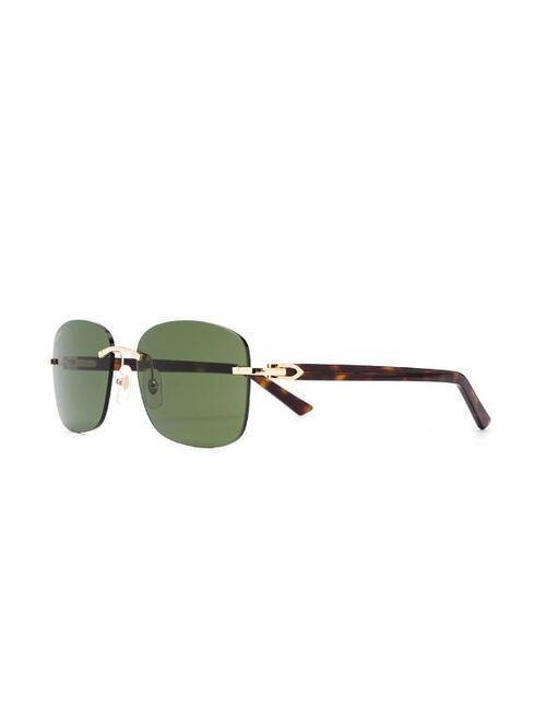 Cartier Eyewear C Decor rimless rectangular-frame sunglasses