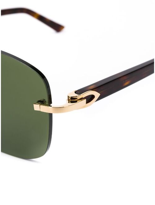 Buy Cartier Eyewear C Decor Rimless Rectangular Frame Sunglasses Online Topofstyle