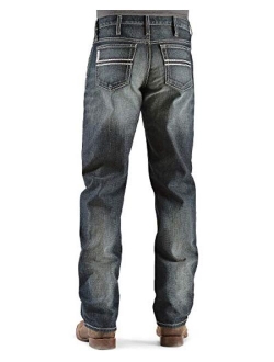 Men's White Label Relaxed Fit Mid-Rise Jeans Dark Stonewash