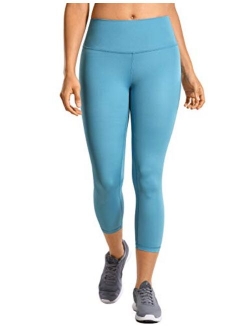 Women's Hugged Feeling Compression Capris 21 Inches - High Waist Thick Tummy Control Workout Leggings