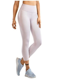 Women's Hugged Feeling Compression Capris 21 Inches - High Waist Thick Tummy Control Workout Leggings