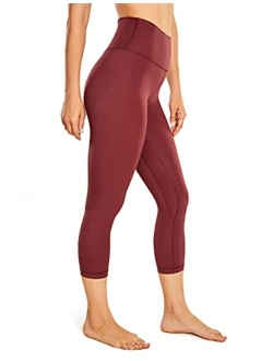 Women's Naked Feeling Workout Capris Leggings 21 Inches - Gym Compression Tummy Control Yoga Capri Pants