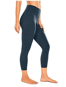 Women's Naked Feeling Workout Capris Leggings 21 Inches - Gym Compression Tummy Control Yoga Capri Pants