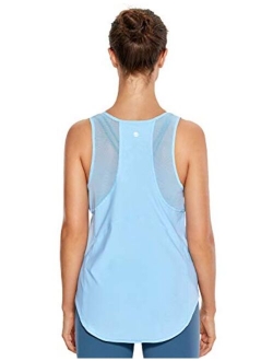 Women's Breezy Feeling Mesh Yoga Tank Tops Quick Dry Workout Active Gym Shirts