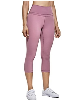 Womens High Waisted Workout Capri 19 Inches - Gym Compression Tummy Control Yoga Leggings Pants