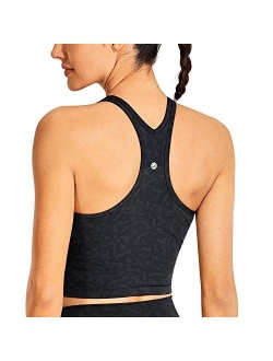 Women's Racerback Longline Sports Bra Padded Wireless Yoga Bras Crop Cami Tank Tops