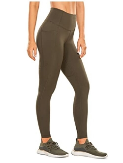 Women's Naked Feeling Workout Leggings 28 Inches - High Waisted with Pockets Tummy Control