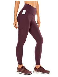 Women's Naked Feeling Workout Leggings 28 Inches - High Waisted with Pockets Tummy Control