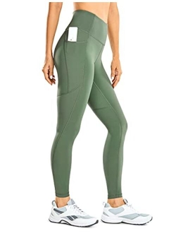 Women's Naked Feeling Workout Leggings 28 Inches - High Waisted with Pockets Tummy Control