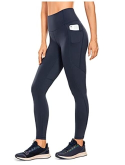 Women's Naked Feeling Workout Leggings 28 Inches - High Waisted with Pockets Tummy Control