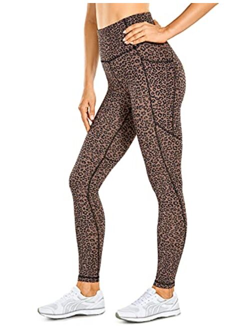 CRZ YOGA Women's Naked Feeling Workout Leggings 28 Inches - High Waisted with Pockets Tummy Control