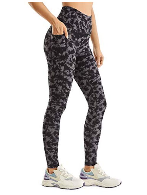 CRZ YOGA Women's Naked Feeling Workout Leggings 28 Inches - High Waisted with Pockets Tummy Control