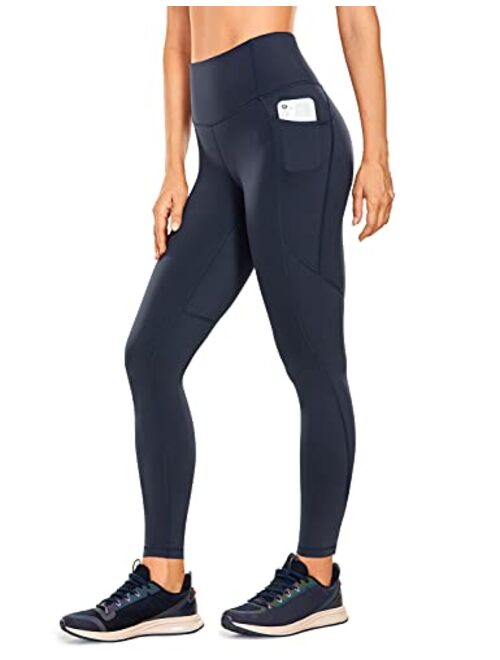 CRZ YOGA Women's Naked Feeling Workout Leggings 28 Inches - High Waisted with Pockets Tummy Control