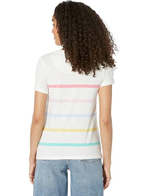 Joules Carley Stripe Colorful Horizontal Stripe Detailing T-Shirt