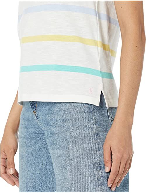 Joules Carley Stripe Colorful Horizontal Stripe Detailing T-Shirt