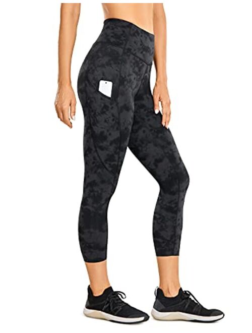 CRZ YOGA Women's Naked Feeling Workout Leggings 19" - High Waist Gym Capris Leggings with Pockets