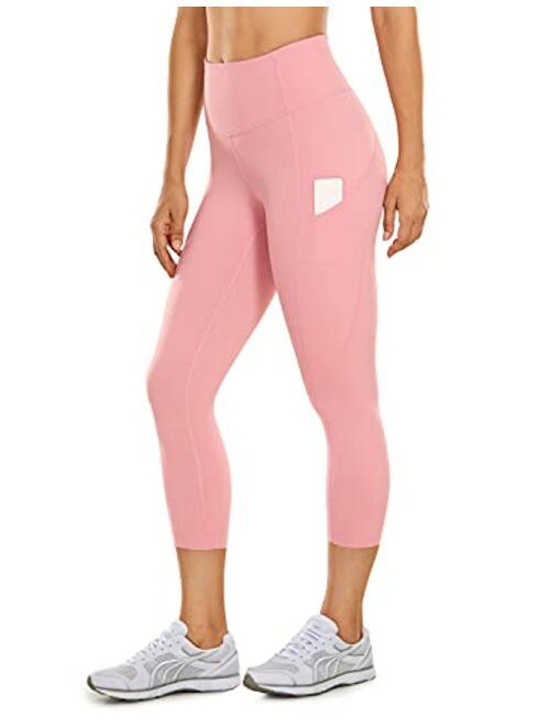 CRZ YOGA Women's Naked Feeling Workout Leggings 19" - High Waist Gym Capris Leggings with Pockets