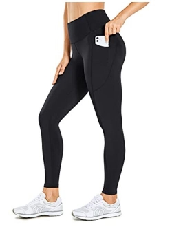 Womens Hugged Feeling Workout Compression Leggings 25"/28" - High Waisted Gym Tummy Control Athletic Pants Pockets