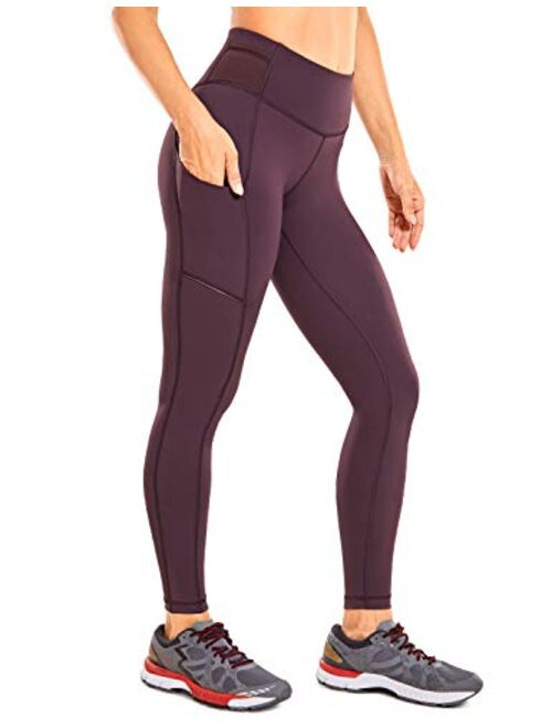 CRZ YOGA Womens Hugged Feeling Workout Compression Leggings 25"/28" - High Waisted Gym Tummy Control Athletic Pants Pockets