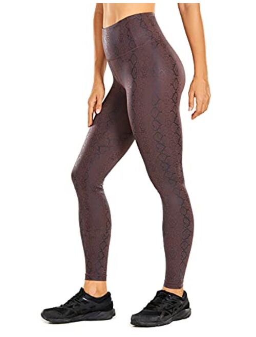 CRZ YOGA Women's Matte Faux Leather Leggings 28'' - Stretchy Workout Yoga Pants Lightweight High Waisted Tights